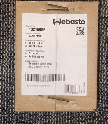 Webasto 1321695B Gebläse Zusatzkit Opel ZSK TT-Evo - Ungeöffnet !