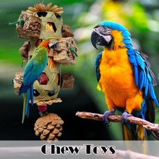 Parrot Hanging Bite Wooden Colorful Shredding Crinkles Parrot Durable Chew Toys