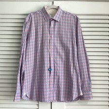 TED BAKER Blue "Endurance" Long Sleeve Dress Shirt Mens Size 16.5 36/37