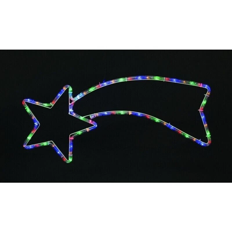 Stella Cometa Con Led Luce Multicolore 80cm Decorazione Natale sus