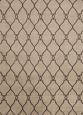 Unique Luxury Hand-Knotted Moroccan Rug Beige Living Room Centerpiece 8x10 ft