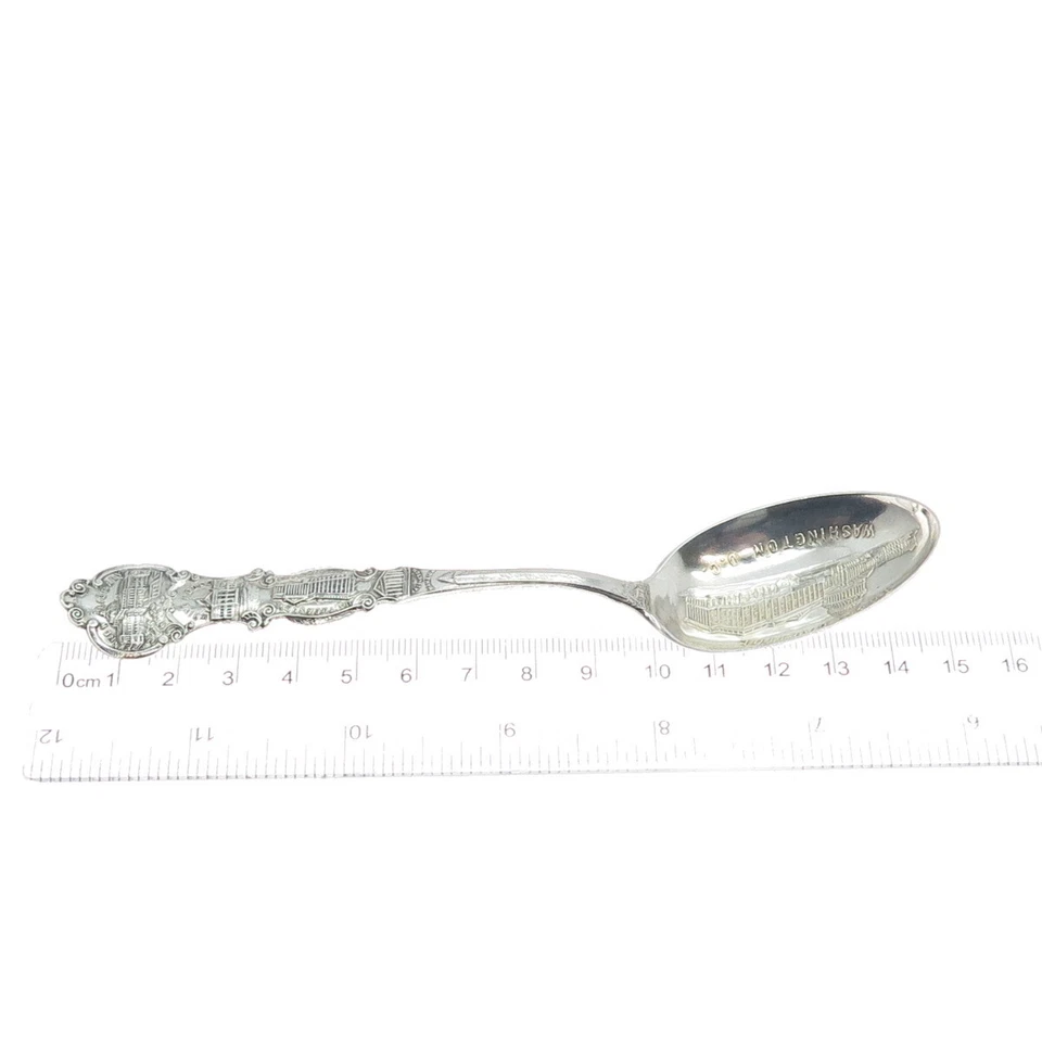 ALVIN Sterling Silver Antique Art Deco The Capitol Washington DC Coffee Spoon - Image 3 of 4
