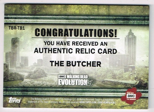 Topps ☆ WALKING DEAD - EVOLUTION WARDROBE/MEMORABILIA/RELIC CARD ☆ The Butcher - Picture 2 of 2