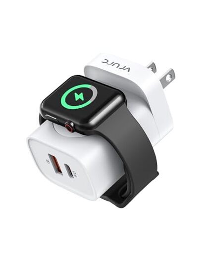 for Apple Watch Charger, PD 20W Fast Charging Block with Foldable Plug, White