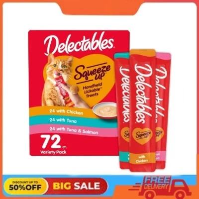 Hartz Delectables Squeeze Up Interactive Lickable Wet Cat Treat Variety Pack