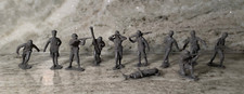 Vintage 1963 Marx Playset Gray Toy Soldiers Lot Of Eleven Different Figures