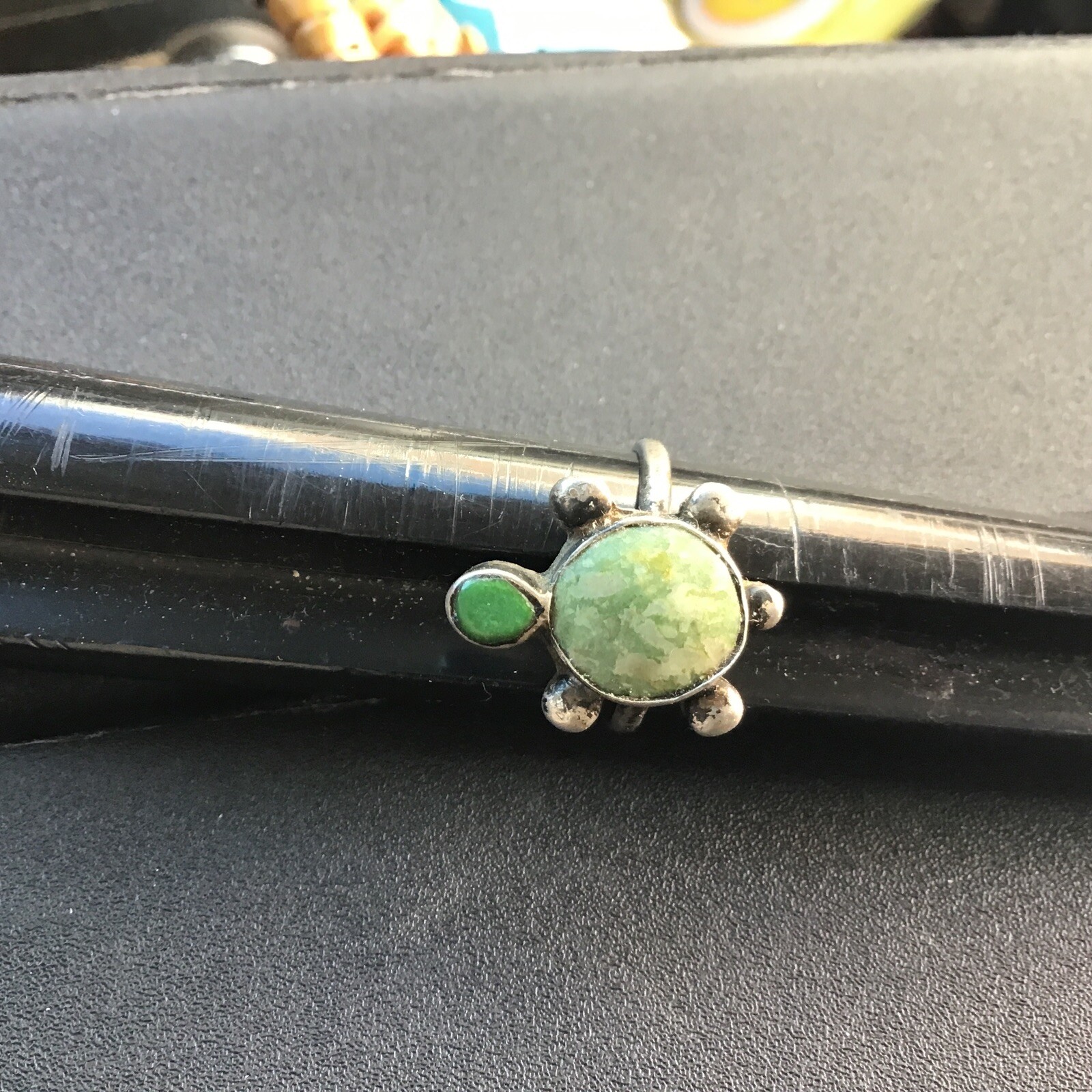 Sterling Silver  Turtle Ring, Unsigned, Size 7.5 - image 2