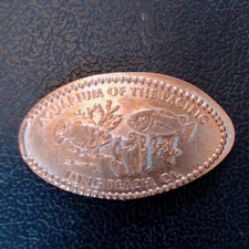 FISH CORAL Aquarium of the Pacific Long Beach CA - Press Coin Elongated Penny