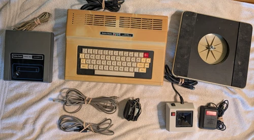 Tandy TRS 80 Color Computer w Joystick Modem Mouse Stand TESTED