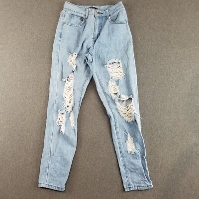 Pretty Little Things Jeans Women's Size 2 Blue Medium Wash Distressed Nice