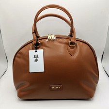 Mimì Muà - Borsa a braccio color cuoio, in poliuretano. Nuova