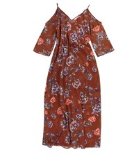 bar III Womens Watercolor Print Wrap Dress, flrlcht, M