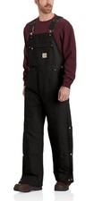 Carhartt 106672-BLK Firm Duck Loose-Fit Insulated Bib Overalls for Men, XL