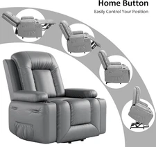 22" Power Lift Recliner Chair,Massage,Heat, Adjustable Reclining Chair,Ergonomic