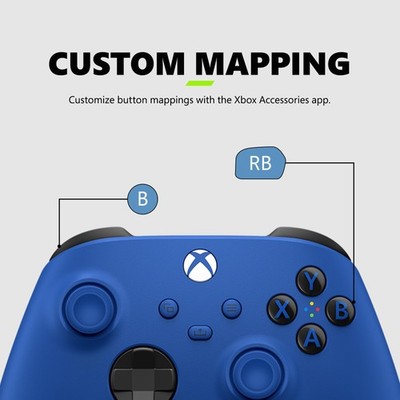 Microsoft Xbox Wireless Controller Shock Blue with Hybrid D-Pad, Textured Grips,