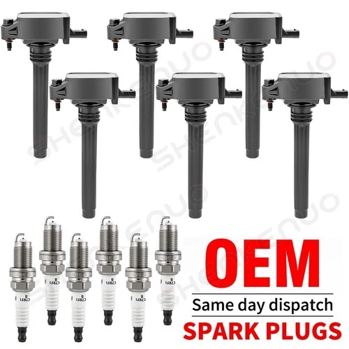 6 Pack Ignition Coils and Spark Plugs for Jeep Grand Cherokee V6 3.6L UF648