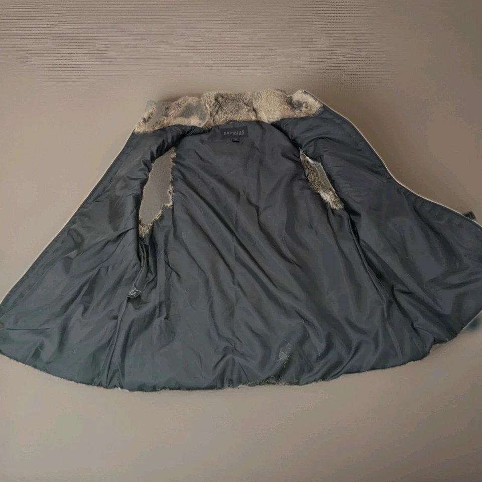 Chaleco Vintage Para Mujer Auténtico Piel de Conejo Cremallera Completa Talla L Express Foto 3 de 4