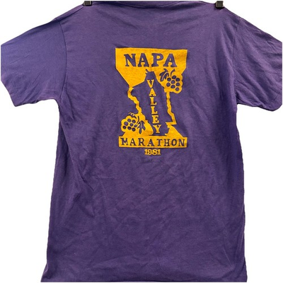 #ad Napa Valley Marathon Shirt Mens Large 1981 Single Stitch Vintage 80s Tshirt $22.50