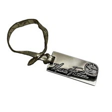 Marc Fisher Charm Hang Tag Handbag Accessory Cutout Initials Gold Tone Embossed