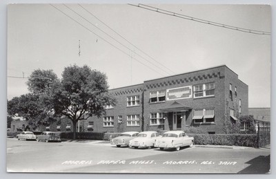 Morris Paper Mills Morris IL RPPC Vintage Cars 1940s 1950s The L. L. Cook Co.