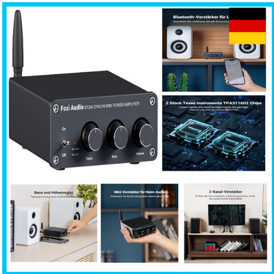 Fosi Audio BT20A Bluetooth Verstärker, 200W Mini Hifi Verstärker mit TPA3116