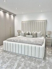 NEW Line Bed Plush Velvet Upholstered Bed Frame ALL SIZES SALE! FASt & FREE DEL