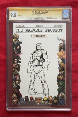 The Marvels Project #1 CGC 9.8 Signed by Jerry Bingham & Captain America Sketch!