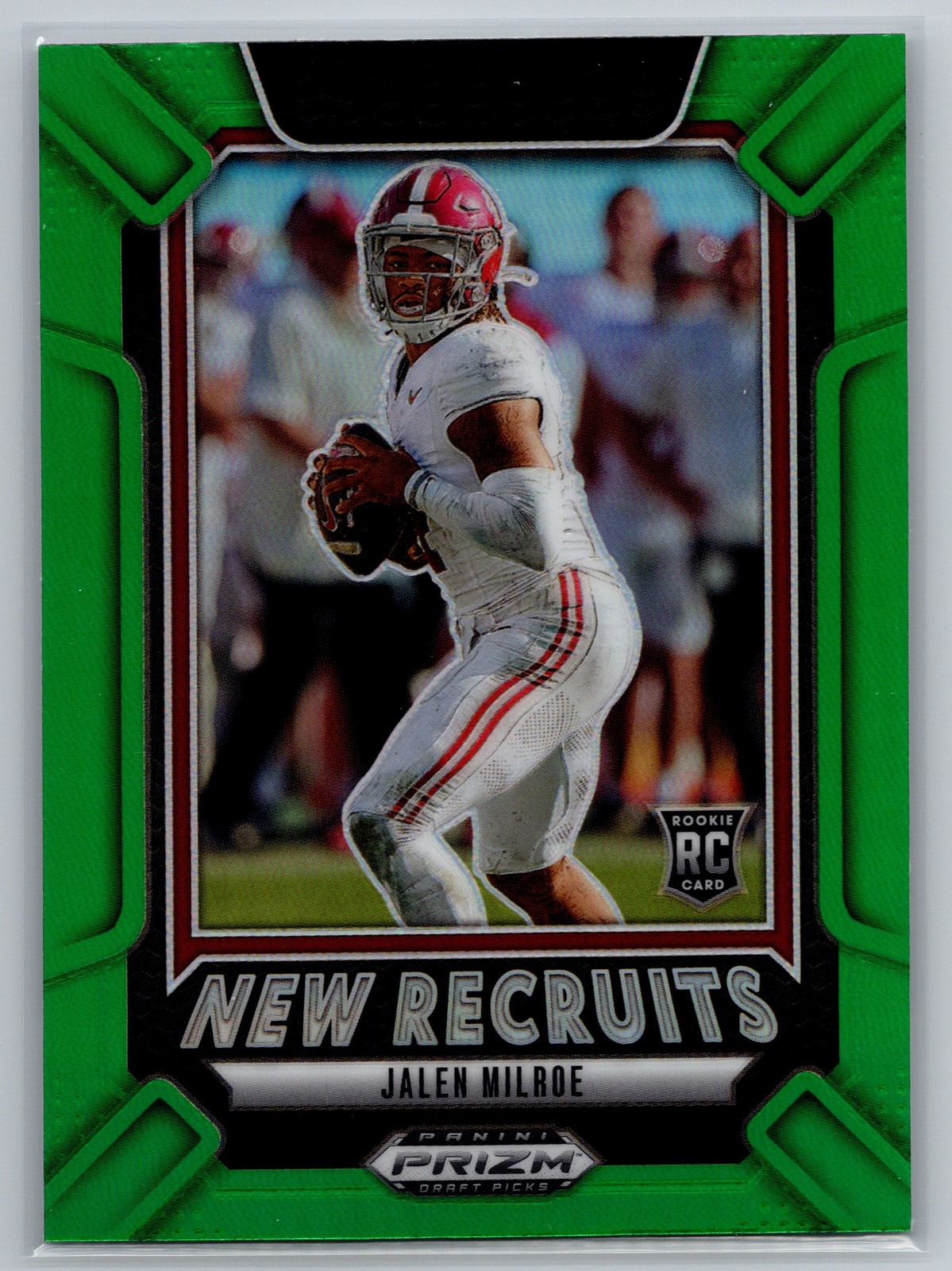 Jalen Milroe Panini Prizm Draft Picks New Recruits #7 Green
