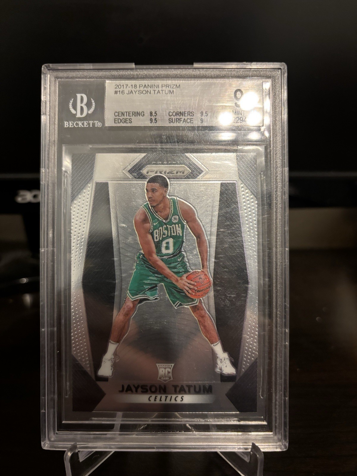 Panini 2017-18 Prizm Jayson Tatum RC Base #16 Boston Celtics BGS 9