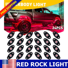 4-24pcs Red Led Rock Light Pods Underbody Glow Lamp Offroad Suv Pickup Truck Utv