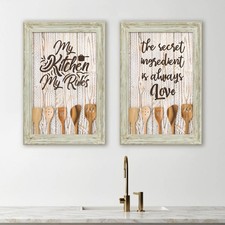 Quadri Stile Shabby Chic su Tela |Q1557| Decorazione Country‑Vintage per Cucina