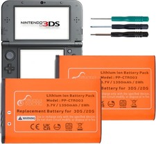 2 Pack 1350mAh CTR-003 Battery for Nintendo Old 3DS, 2DS XL, 2DS Game Console