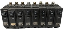 Lot 8 General Electric GE 20 Amp Circuit Breaker / 1 Pole / 120-240V