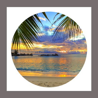 Karibik Meer Strand Urlaub Tropen Meer Quadrat Leinwand Bild Wandbild Kunstdruck