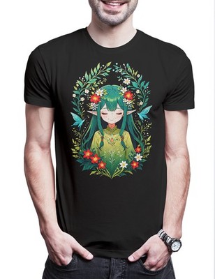 Wood Elf Herren T-Shirt Art Nouveau Fantasy Elves Elfen Fairy Fairies Lord RPP