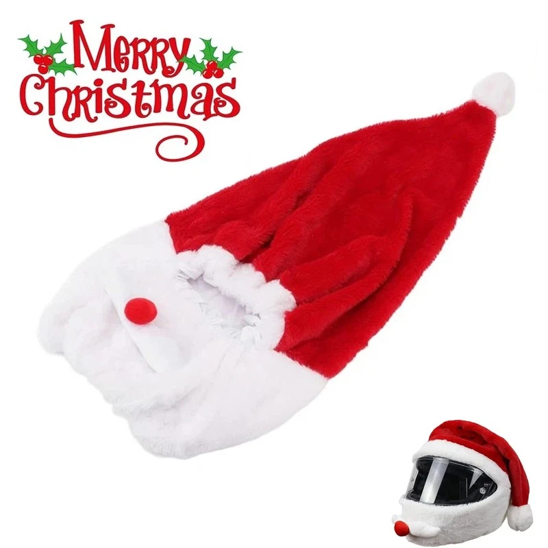 Christmas Helmet Cover Santa Claus Hat~for Motorcycle Motorbike Helmet Case - Image 3 of 4