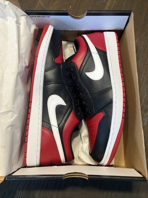 Nike Air Jordan 1 Low Shoes ''Bred Toe'' Black White 553558-066 Men's Sizes NEW