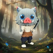 Inosuke Inspired 3D Printed Figure–Crochet Texture–Anime Fan Art– 6" or 8"
