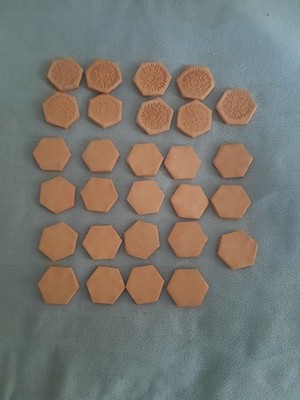 Lot of Orange Hexagon Mosaic Ceramic Tiles - 23mm - 25 Matte Pieces