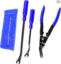 3 PCS Auto Clip Pliers Set and Fastener Remover, Car Trim Removal Tool Blue