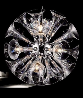 Mid Century Tulip Pendant Lamp Chandelier Space Age Atomic Sputnik BoConcept NOS