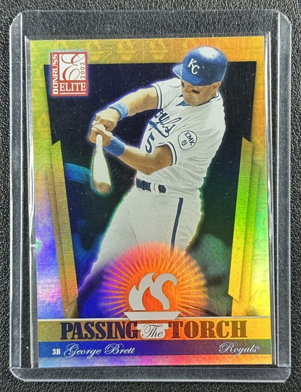 GEORGE BRETT CARLOS BELTRAN 2002 DONRUSS ELITE #PT-4 PASSING THE TORCH 128/500