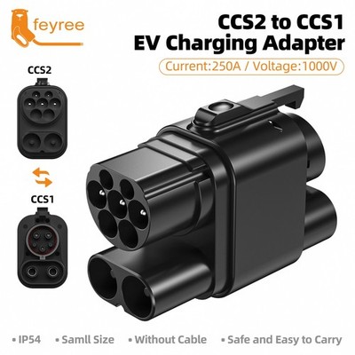 CCS2 to CCS1 EV Charging Adapter   High Power, IP54, No Cable