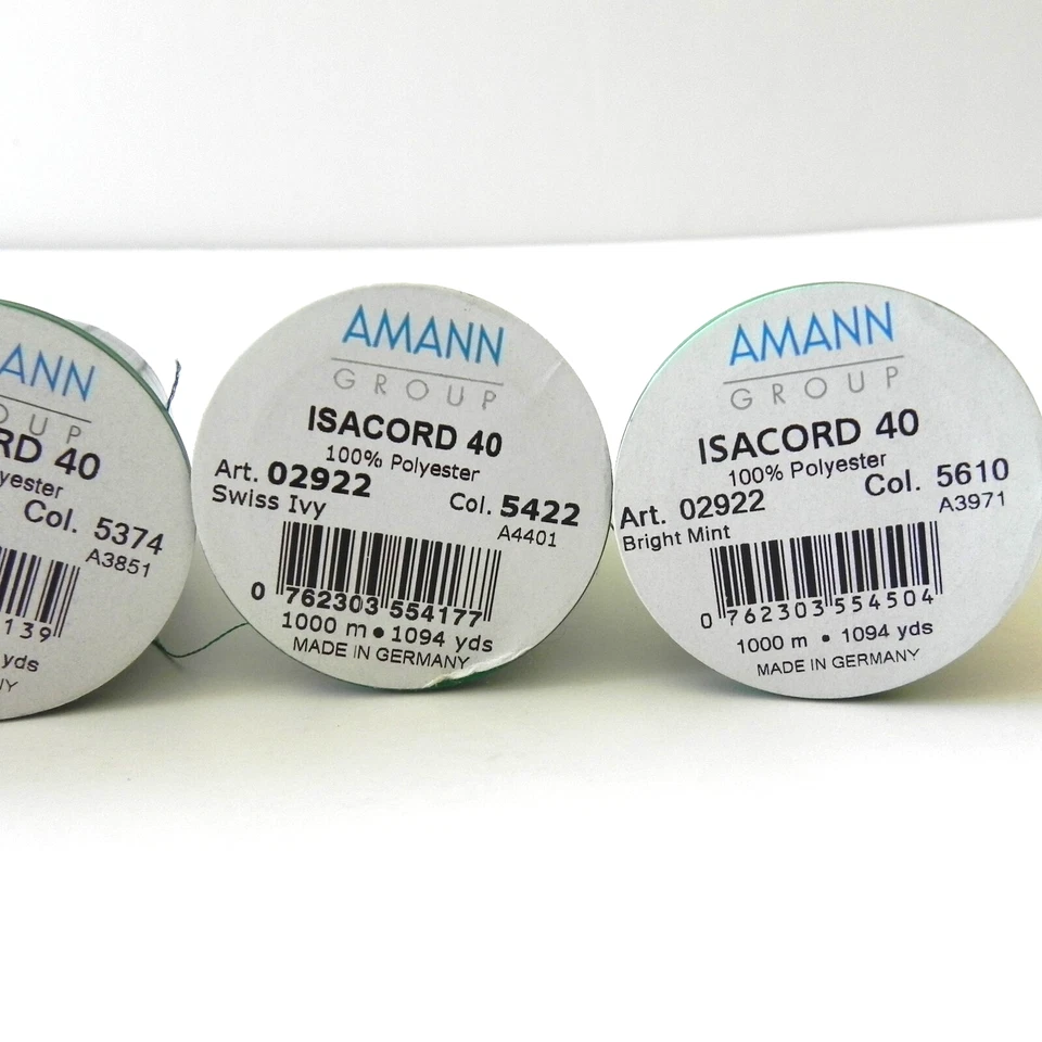 Amann Isacord 40 100% Polyester Lot of 4 Green Shades 1000M - Image 4 of 4