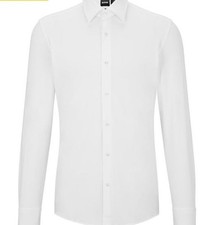 Hugo Boss Dress Shirt Mens White Slim Fit Cotton Hank Kent Button Down NWT