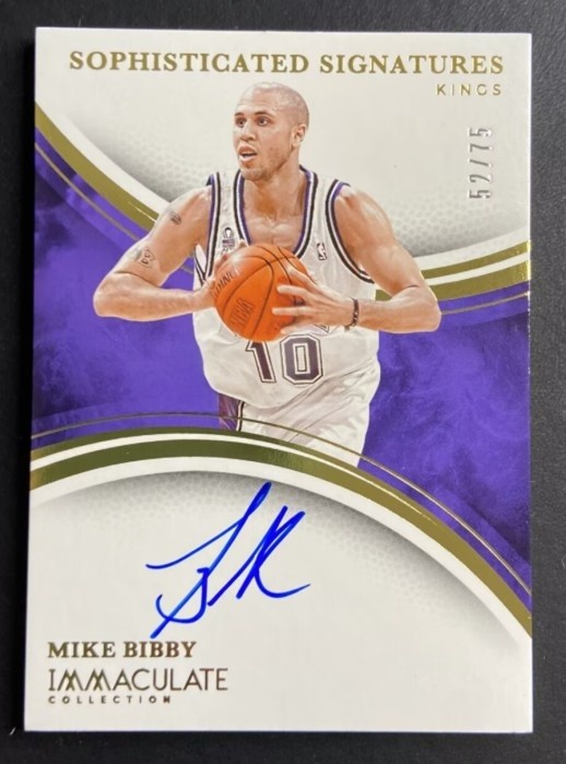 Mike Bibby 2024-25 Panini Immaculate Collection Sophisticated Auto /75 #SPS-MBB
