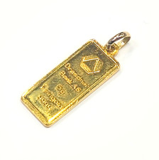 14k Yellow Gold Bail Dresdner Bank AG 5g Feingold 9999 Bar Pendant Pure 24K