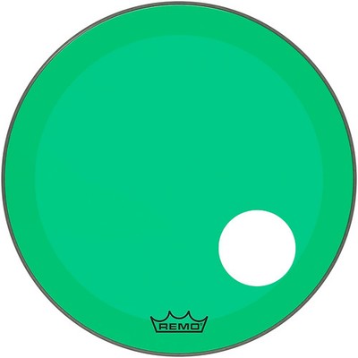 Remo Powerstroke P3 Colortone Green Resonant Bass Drum Head 5'' Offset Hole 22''