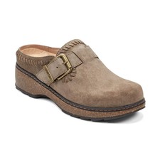 Women's Earth Kay Stitched Round Toe Clogs Fossil Gray Suede