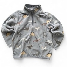 The Children  s Place Boys Size 4 Dinosaur Fleece Quarter Zip Pullover Sweater